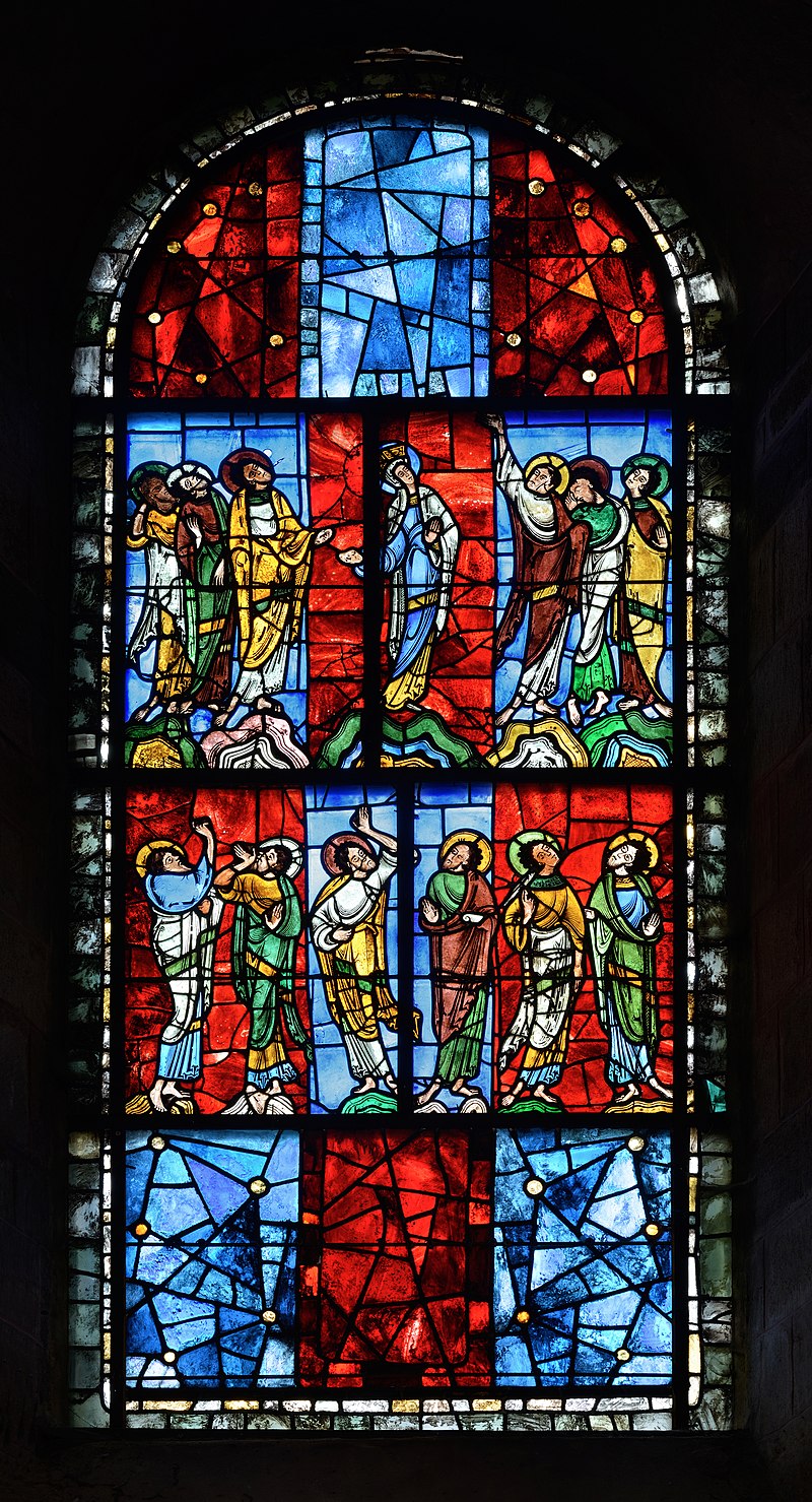 Le vitrail de l'Ascension, plus ancien vitrail de France (XIIème siècle)