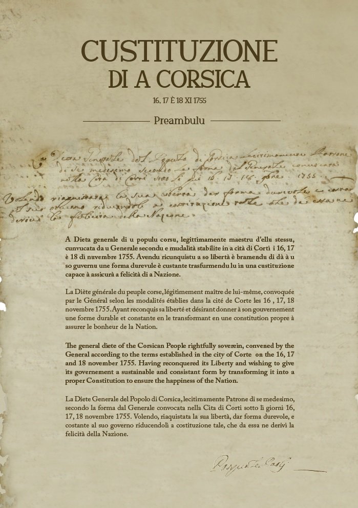 Préambule de la Constitution corse de 1755